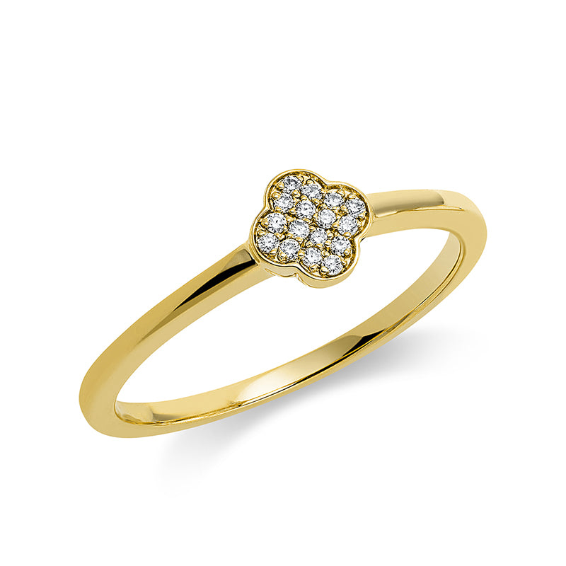 Ring 18 kt GG, 16 Brill. 0,05 ct, TW-si