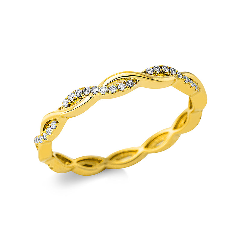 Ring 18 kt GG, 54 Brill. 0,19 ct, TW-si