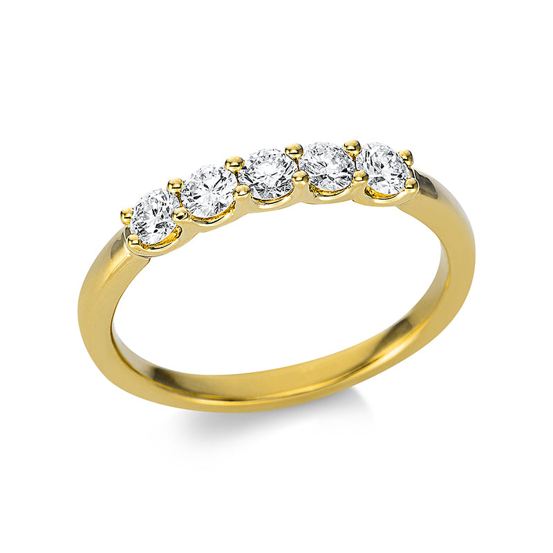Ring 18 kt GG, 5 Brill. 0,49 ct, TW-si