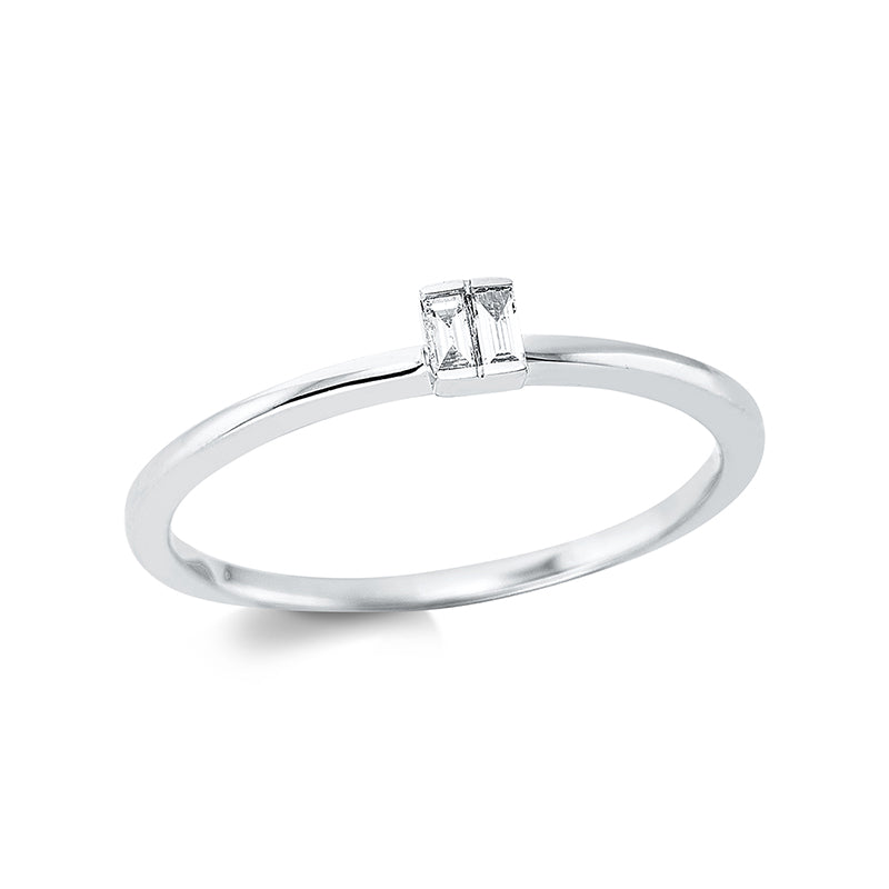 Ring 18 kt WG, 2 Bag. 0,05 ct, TW-si