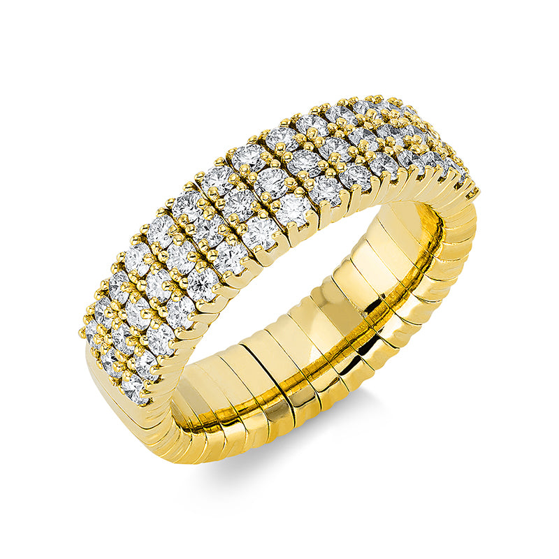 Ring 18 kt GG, Flex-Band, variabel, 45 Brill. 1,16 ct, TW-si