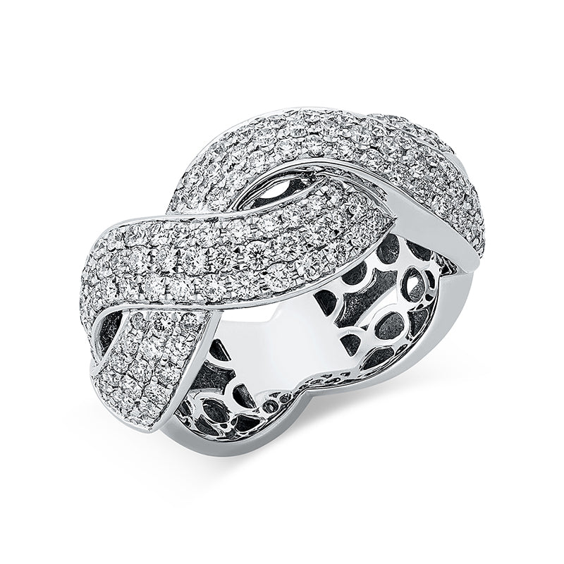 Ring 18 kt WG, 130 Brill. 1,38 ct, TW-vsi