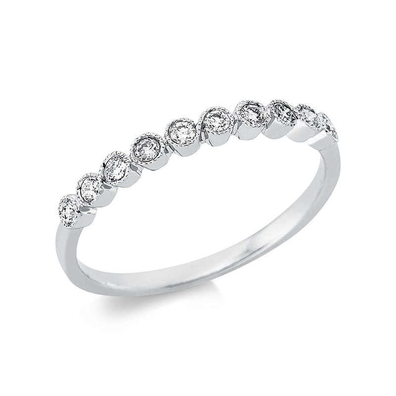 Ring 18 kt WG, 10 Brill. 0,17 ct, TW-si