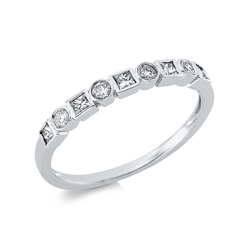 Ring 18 kt WG, 5 Princ. 0,19 ct, TW-si, 4 Brill. 0,11 ct, TW-si