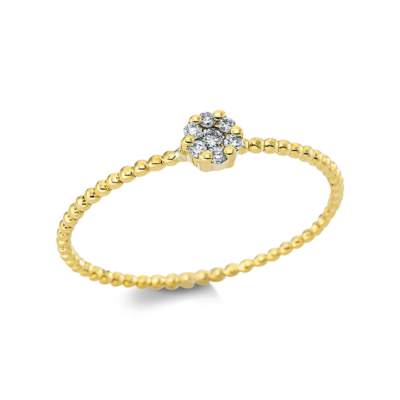 Ring 18 kt GG, 7 Brill. 0,08 ct, TW-si