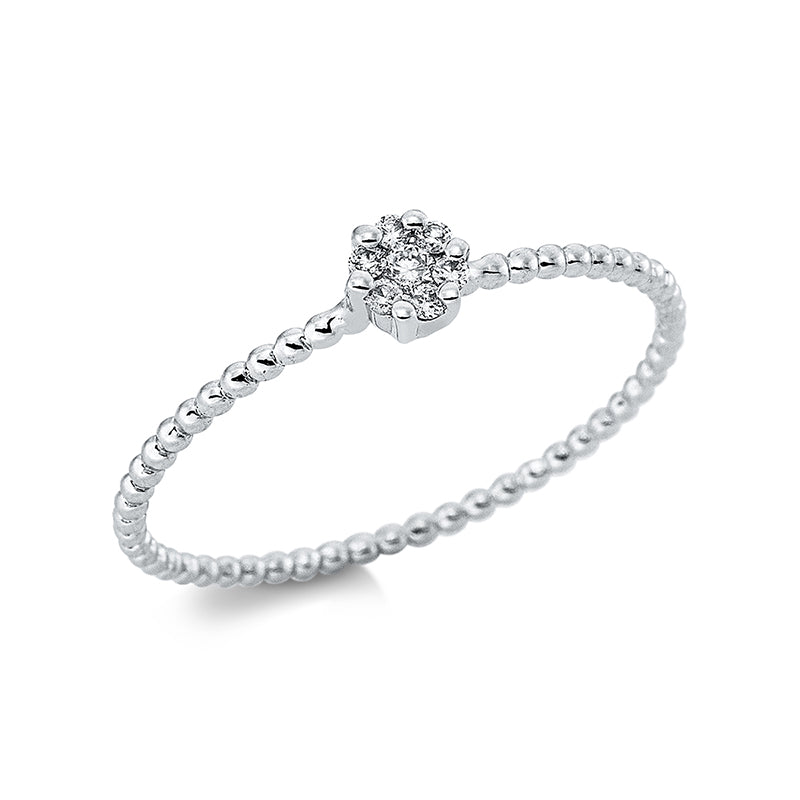 Ring 18 kt WG, 7 Brill. 0,08 ct, TW-si