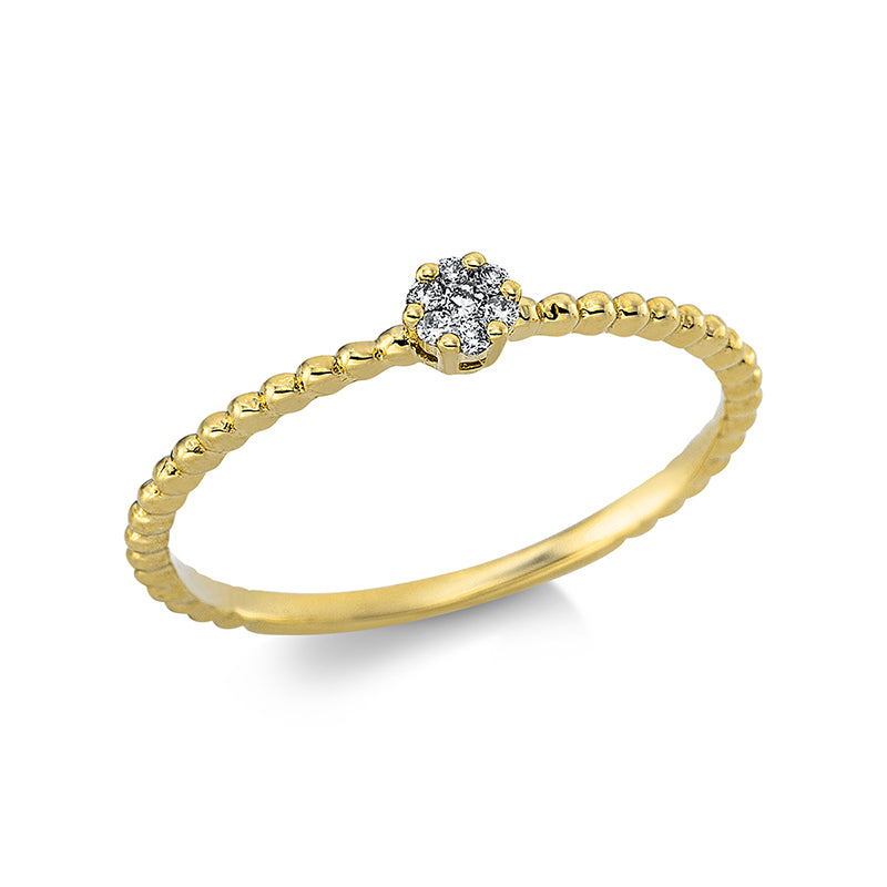 Ring 18 kt GG, 7 Brill. 0,06 ct, TW-si