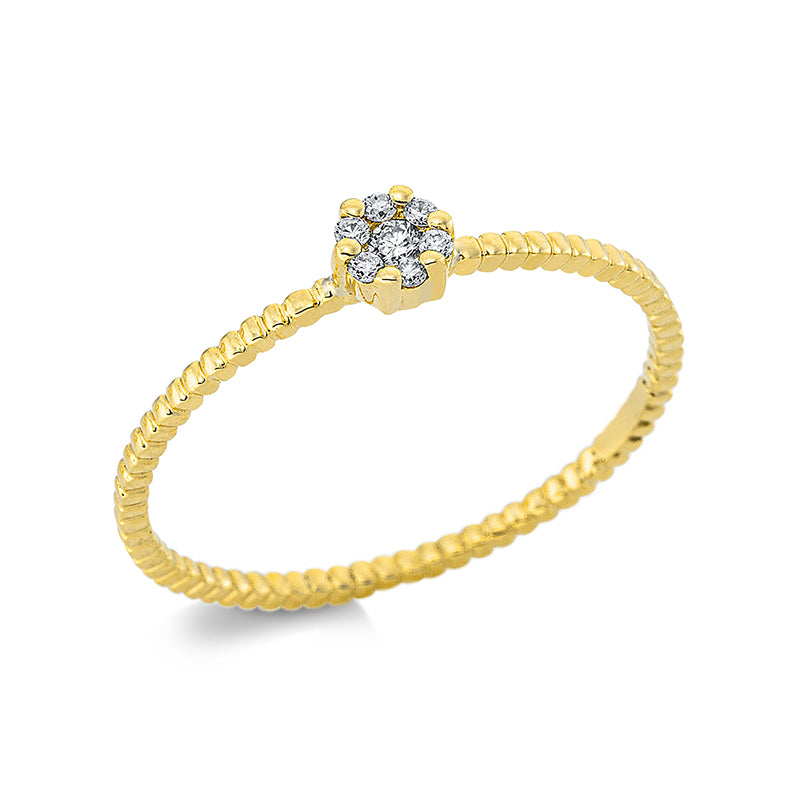 Ring 18 kt GG, 7 Brill. 0,06 ct, TW-si