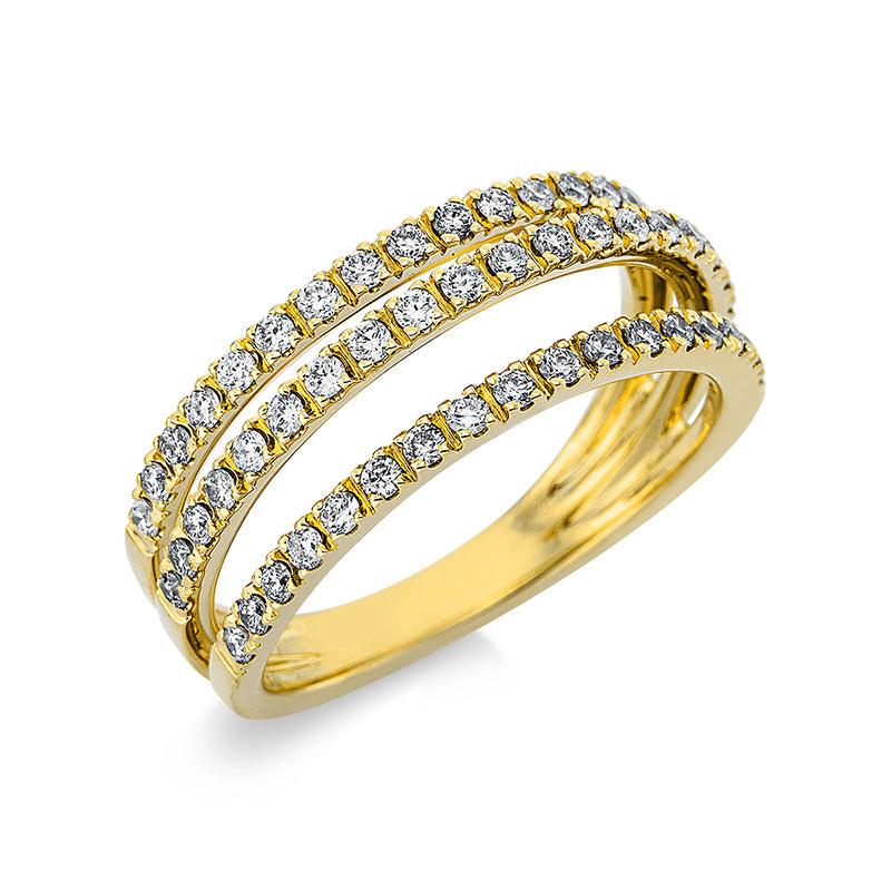 Ring 18 kt GG, 53 Brill. 0,57 ct, TW-si