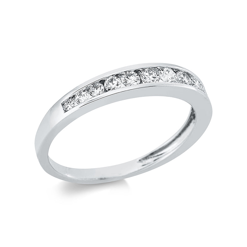 Ring 18 kt WG, 4 Brill. 0,09 ct, TW-si, 9 Brill. 0,35 ct, TW-si