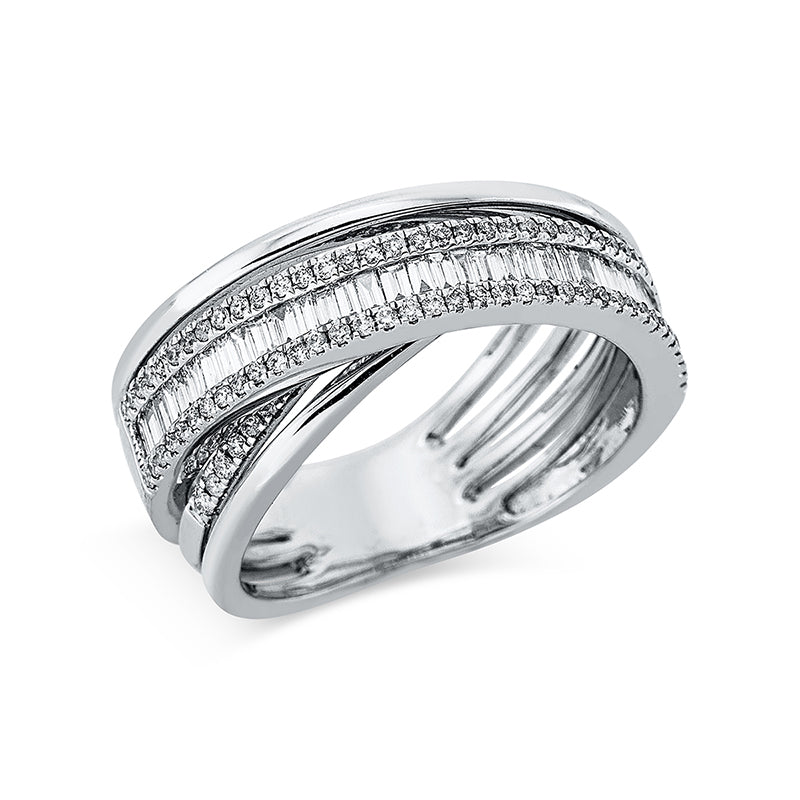 Ring 18 kt WG, 35 Bag. 0,41 ct, TW-si, 97 Brill. 0,34 ct, TW-si