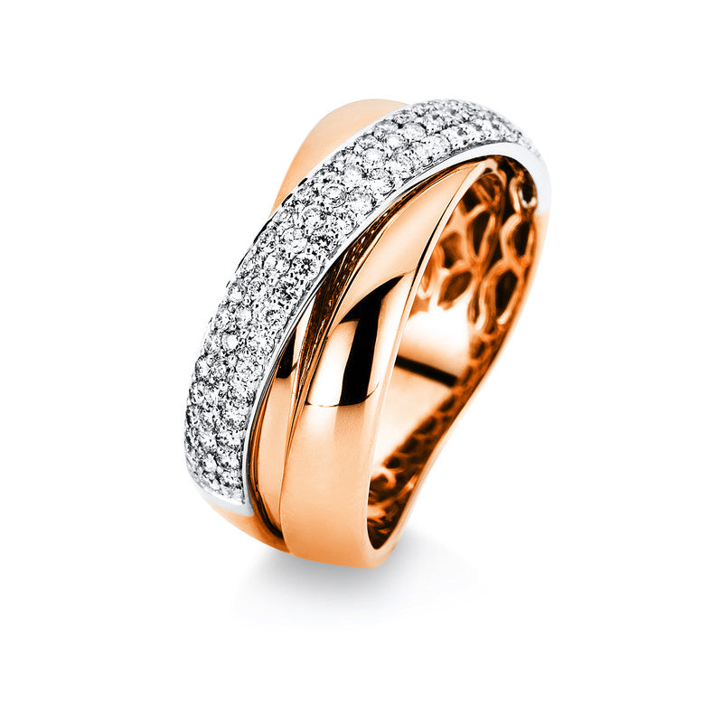 Ring 18 kt RG+WG, 76 Brill. 0,58 ct, TW-si