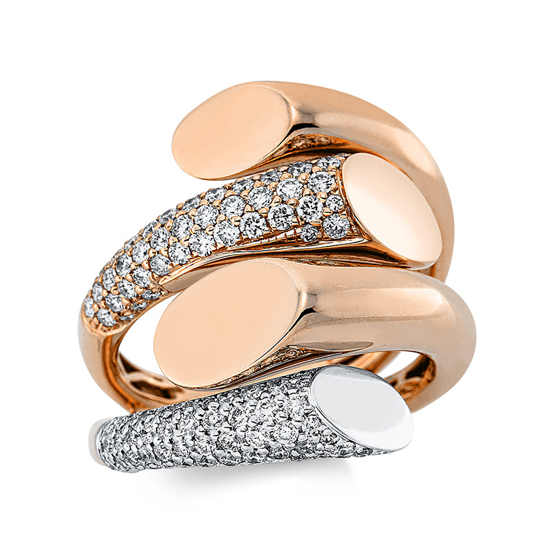 Ring 18 kt RG+WG, 101 Brill. 1,03 ct, TW-si