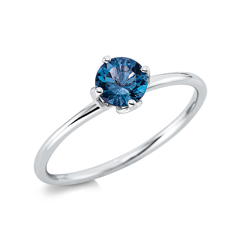 Ring 18 kt WG, 1 Topas 0,61 ct Lond. blue