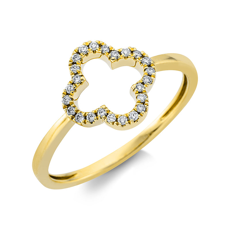 Ring 18 kt GG, 24 Brill. 0,12 ct, TW-si