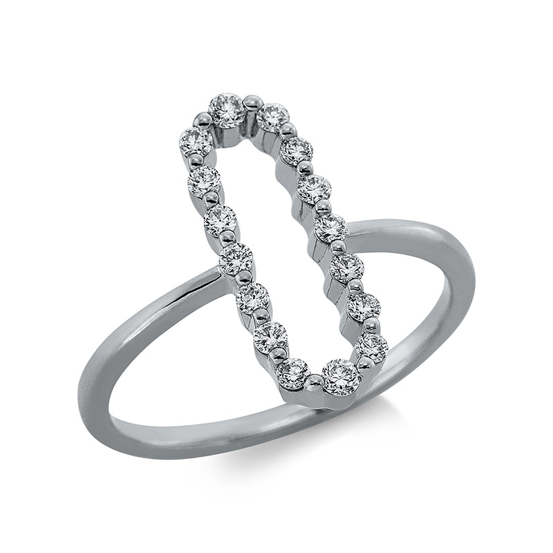 Ring 18 kt WG, 2 Brill. 0,05 ct, TW-si, 14 Brill. 0,25 ct, TW-si