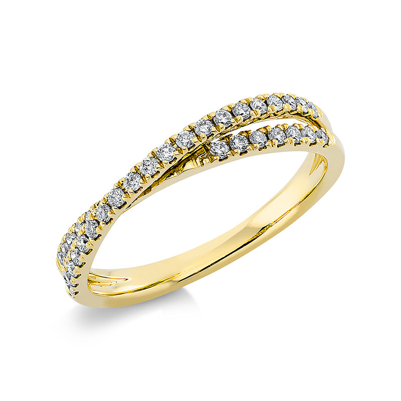 Ring 18 kt GG, 34 Brill. 0,29 ct, TW-si