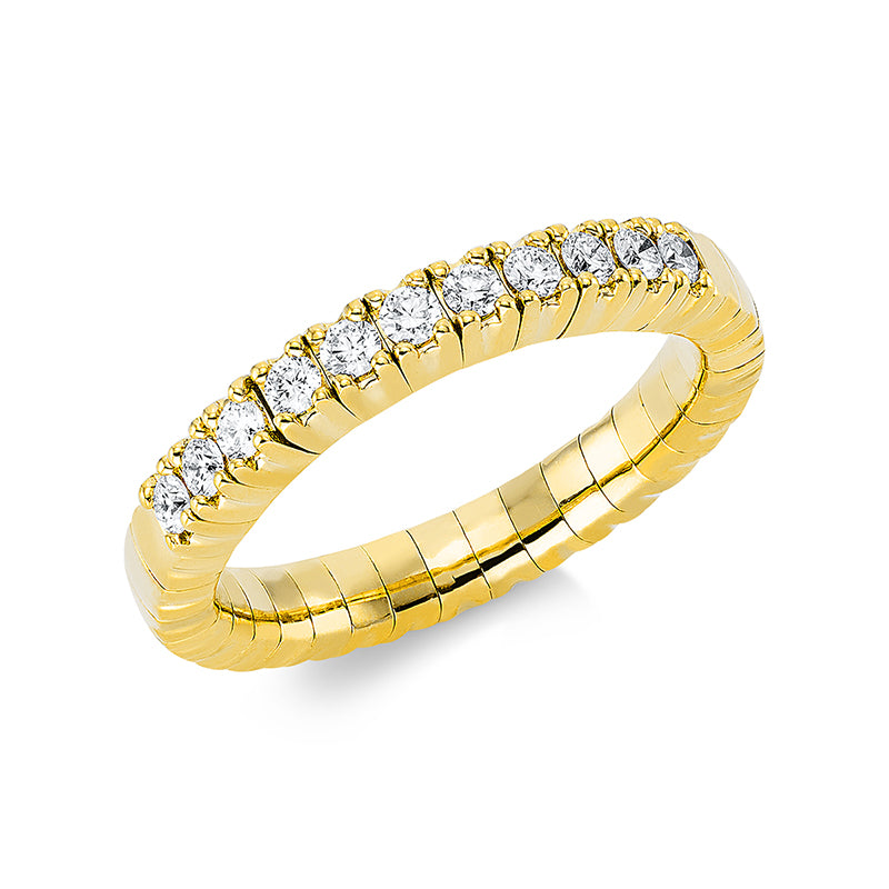Ring 18 kt GG, Flex-Band, variabel, 11 Brill. 0,28 ct, TW-si