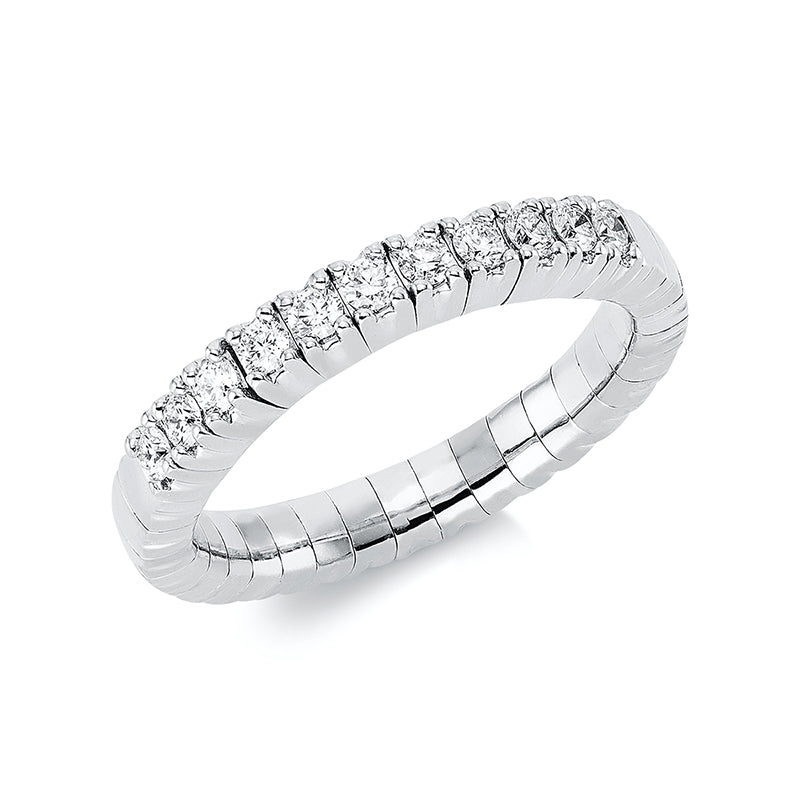 Ring 18 kt WG, Flex-Band, variabel, 11 Brill. 0,28 ct, TW-si