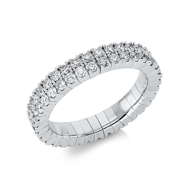 Ring 18 kt WG, Flex-Band, variabel, 70 Brill. 1,76 ct, TW-si