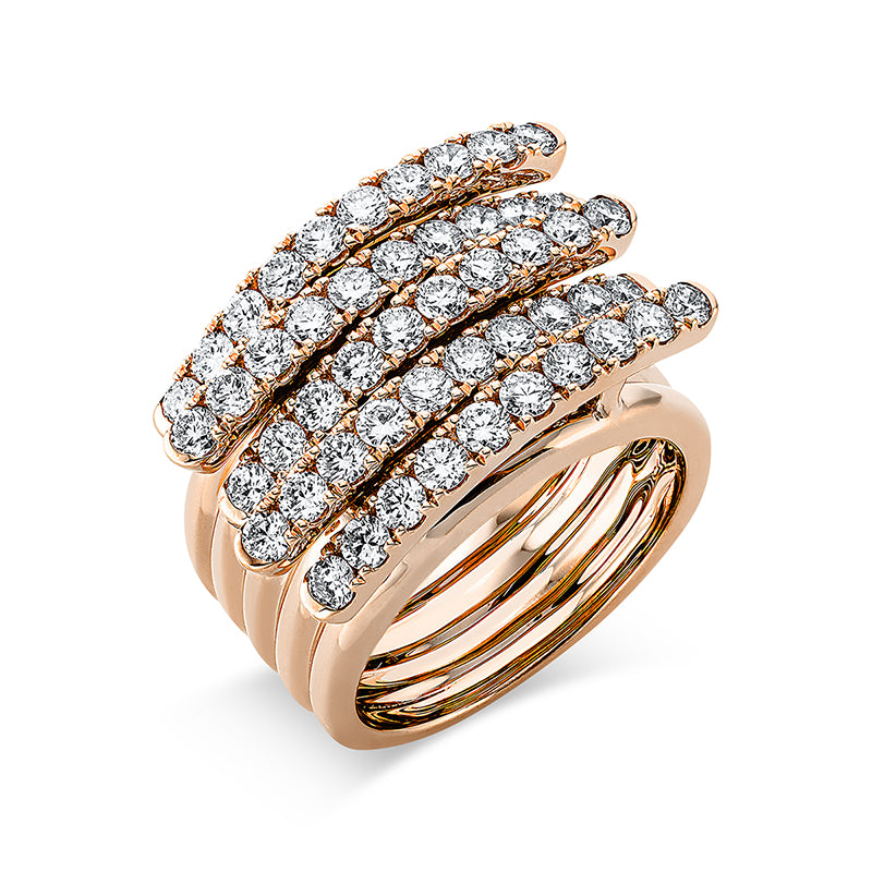 Ring 18 kt RG, 50 Brill. 2,10 ct, TW-vsi