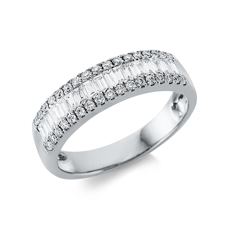 Ring 18 kt WG, 23 Bag. 0,31 ct, TW-si, 34 Brill. 0,24 ct, TW-si