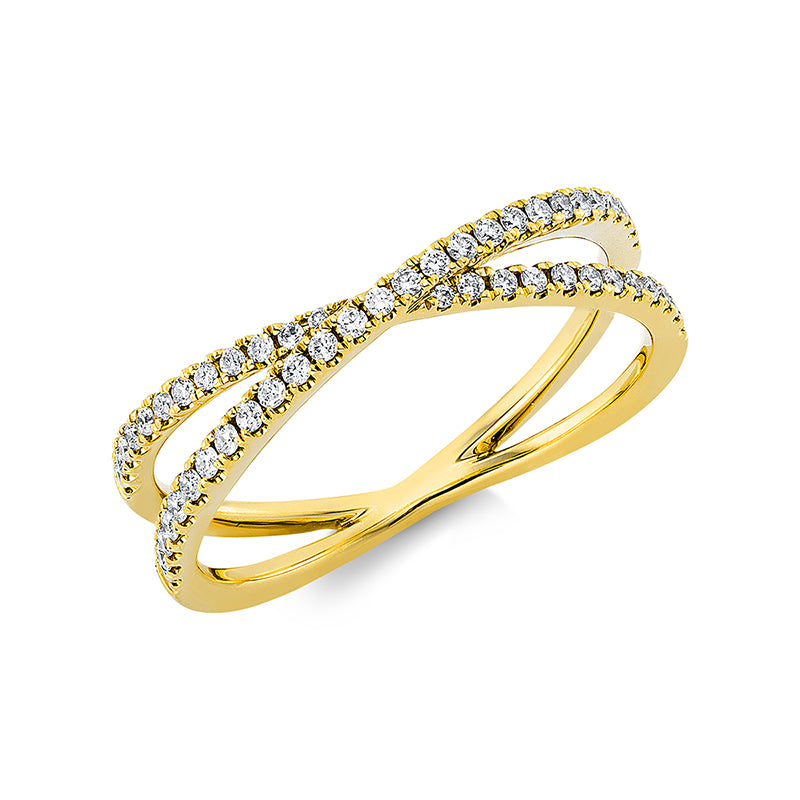 Ring 18 kt GG, 51 Brill. 0,23 ct, TW-si
