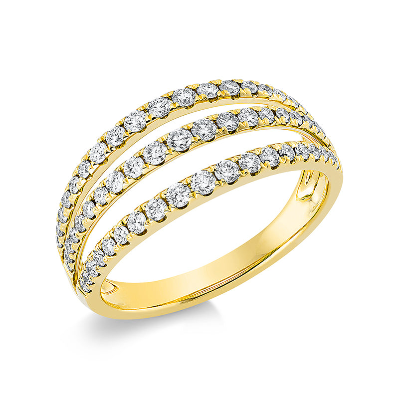 Ring 18 kt GG, 21 Brill. 0,33 ct, TW-si, 38 Brill. 0,24 ct, TW-si