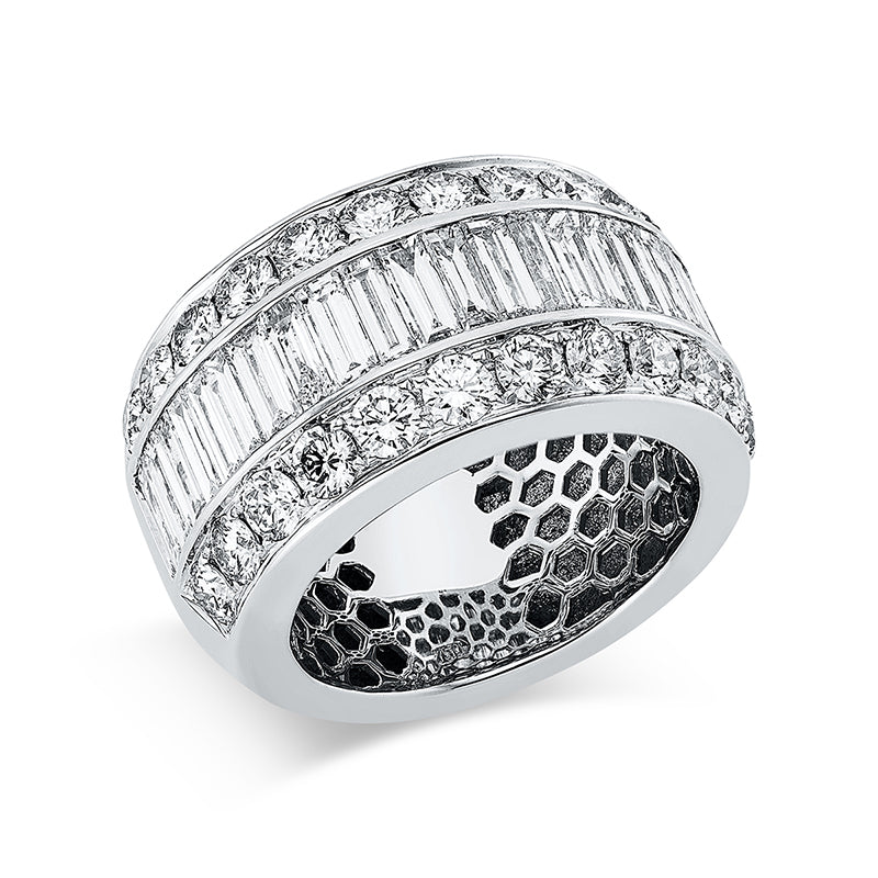 Ring 18 kt WG, 23 Bag. 2,06 ct, TW-vsi, 24 Brill. 2,10 ct, TW-vsi