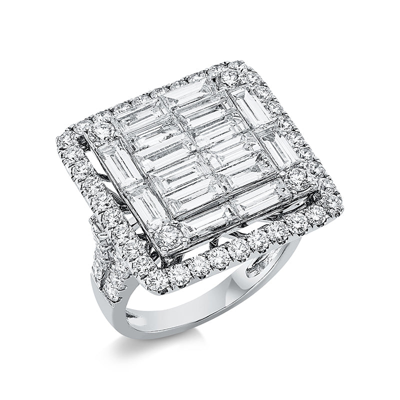 Ring 18 kt WG, 82 Fant-Schl. 4,96 ct, E-vvs