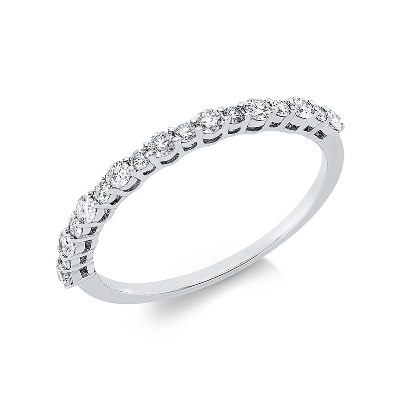 Ring 18 kt WG, 8 Brill. 0,10 ct, TW-si, 9 Brill. 0,24 ct, TW-si