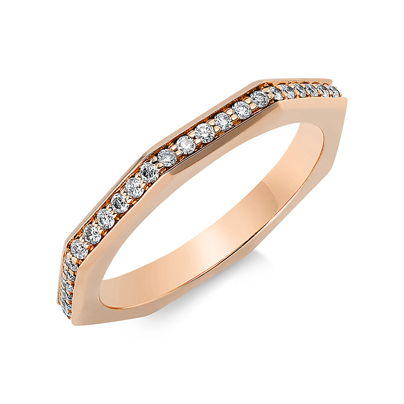 Ring 18 kt RG, 48 Brill. 0,33 ct, TW-si