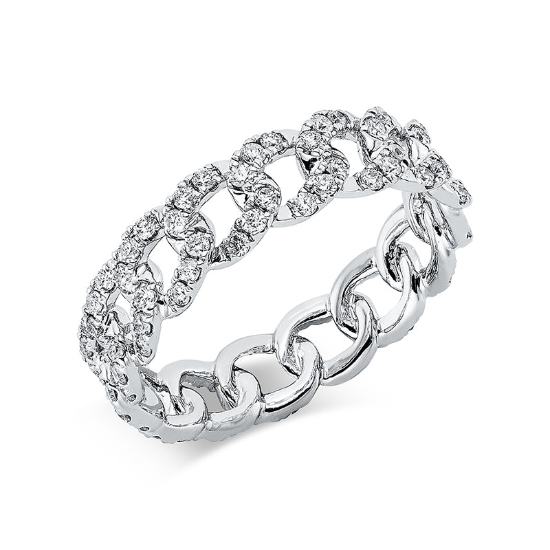 Ring 18 kt WG, 96 Brill. 0,65 ct, TW-si