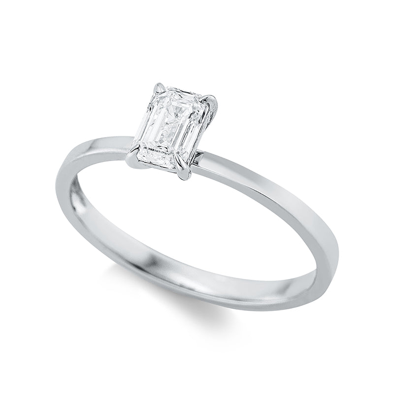 Ring 18 kt WG, GIA2426125937, 1 Sm.schliff 0,51 ct-i1