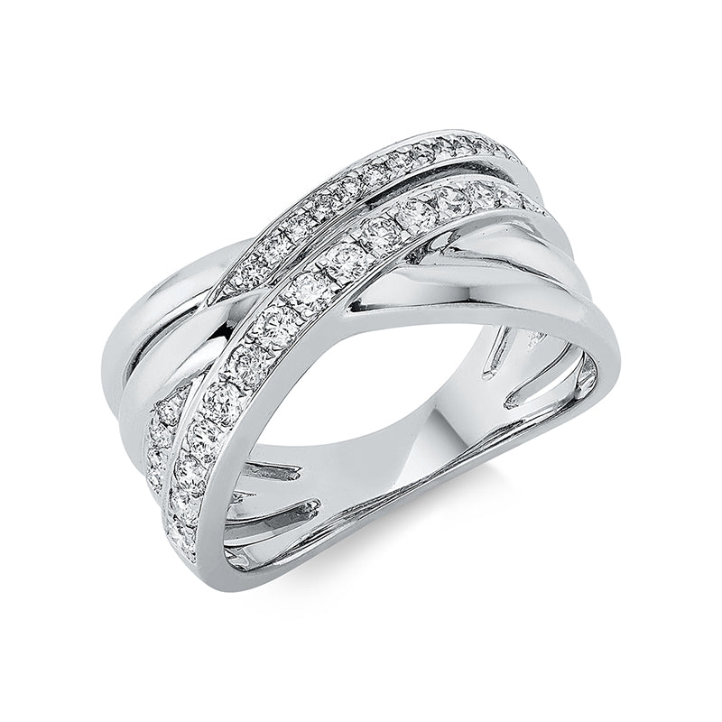 Ring 18 kt WG, 15 Brill. 0,38 ct, TW-si, 16 Brill. 0,13 ct, TW-si