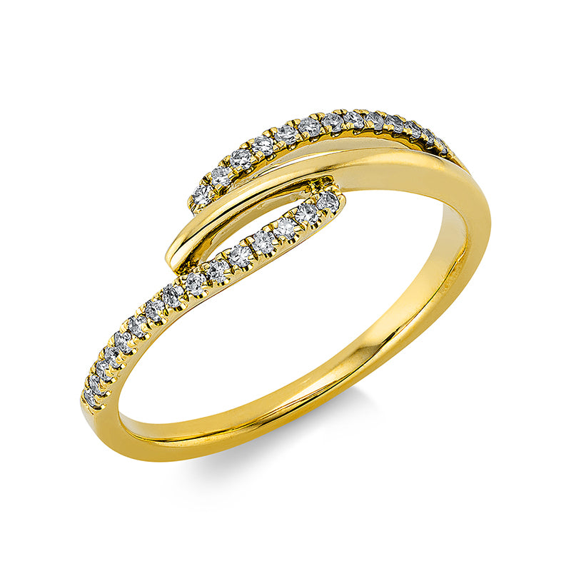 Ring 18 kt GG, 28 Dia. 0,14 ct, TW-si