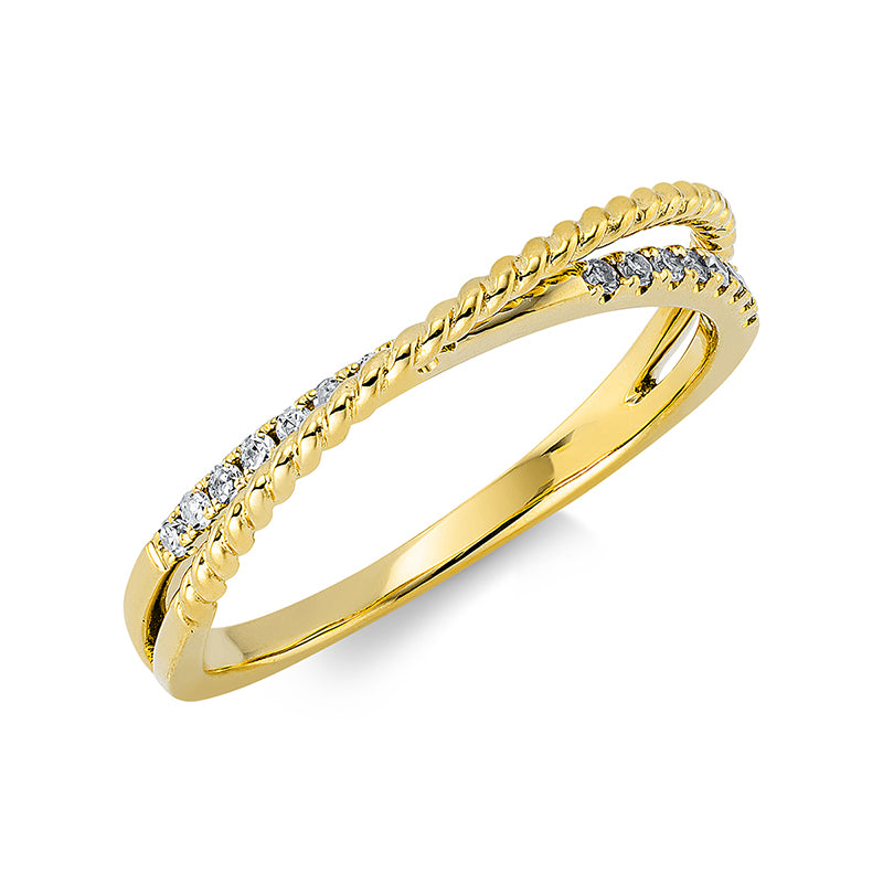 Ring 18 kt GG, 16 Dia. 0,12 ct, TW-si