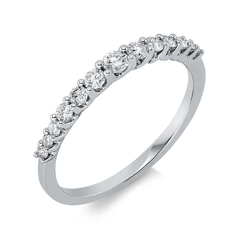 Ring 18 kt WG, 7 Brill. 0,28 ct, TW-si, 6 Brill. 0,10 ct, TW-si