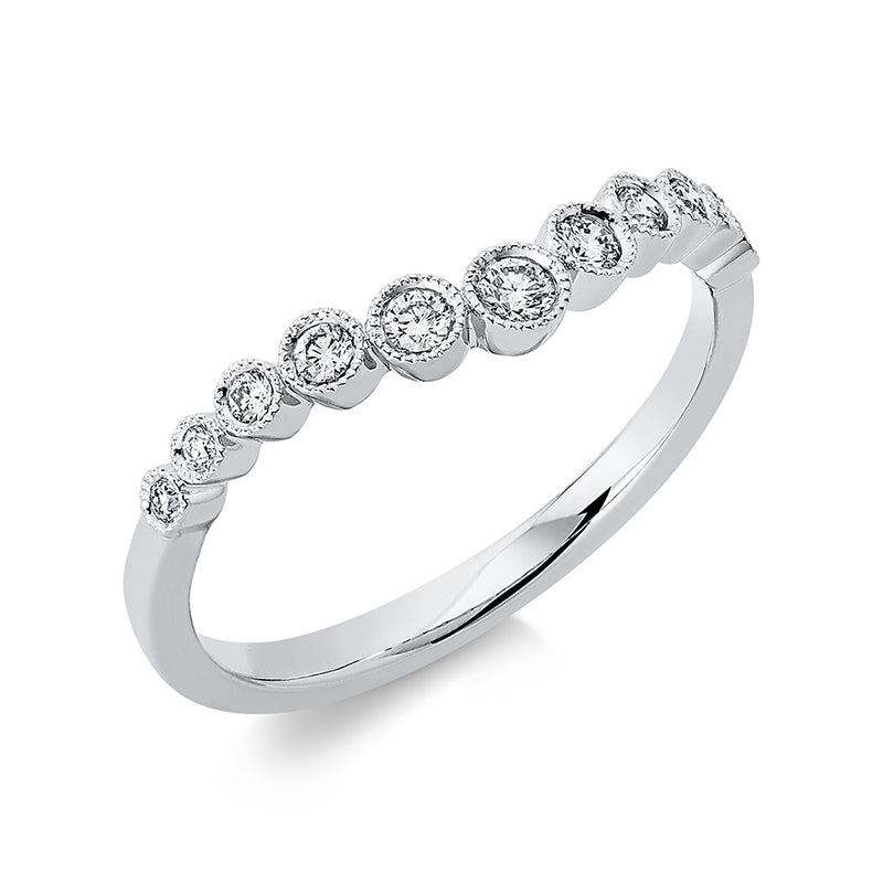 Ring 18 kt WG, 11 Brill. 0,18 ct, TW-si
