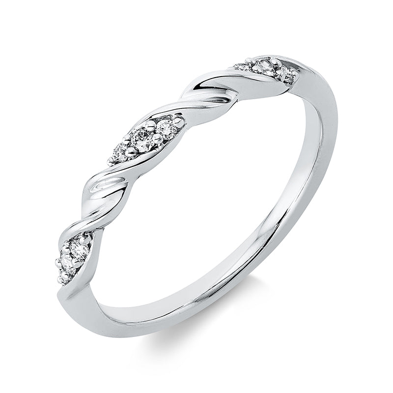 Ring 18 kt WG, 9 Brill. 0,09 ct, TW-si