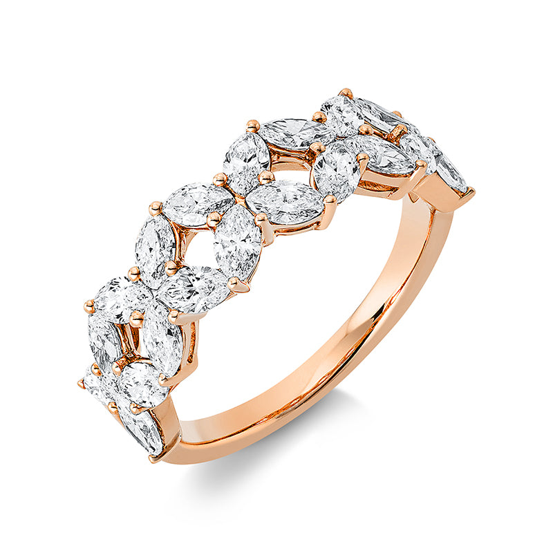 Ring 18 kt RG, 20 Nav. 1,60 ct, TW-si