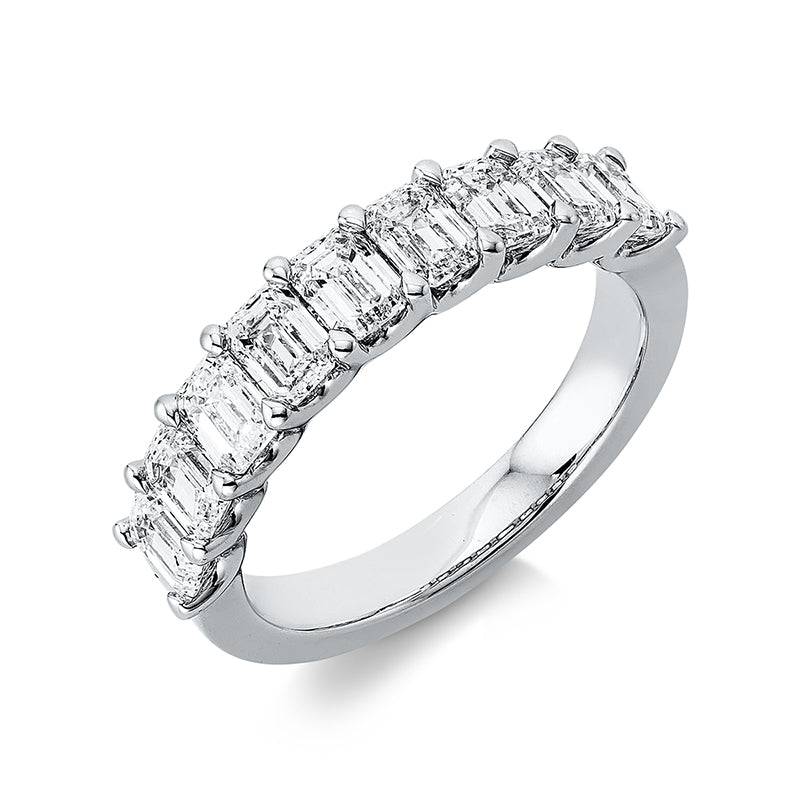 Ring 18 kt WG, 9 Sm.schliff 2,09 ct, TW-vsi