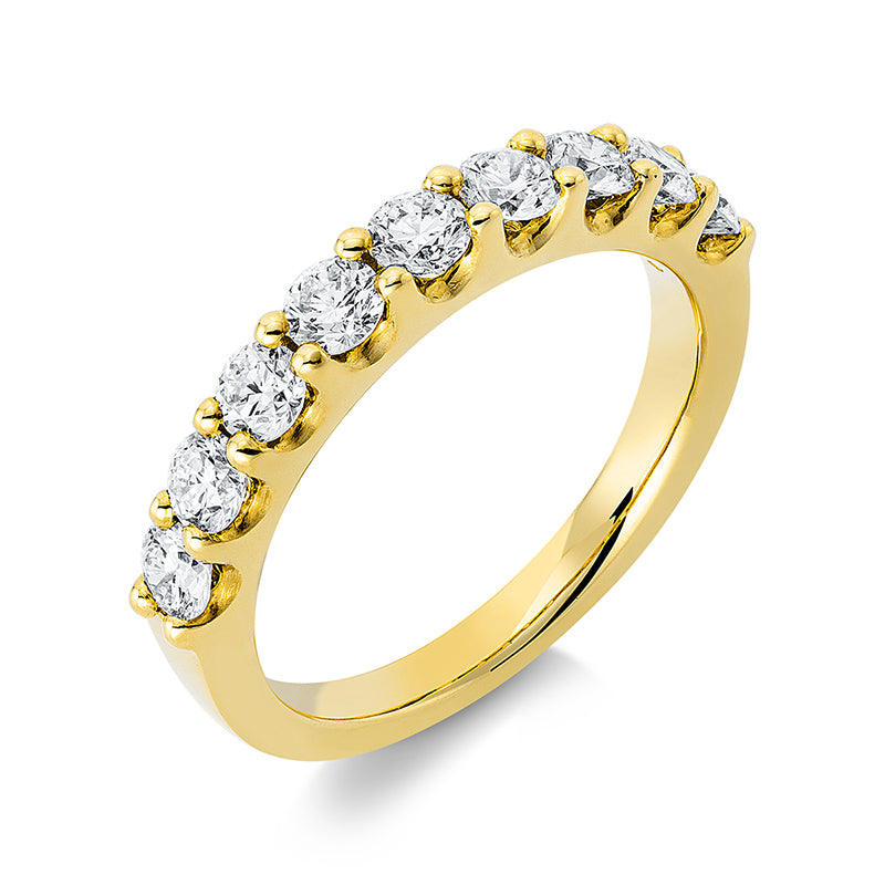 Ring 18 kt GG, 9 Brill. 1,00 ct, TW-si