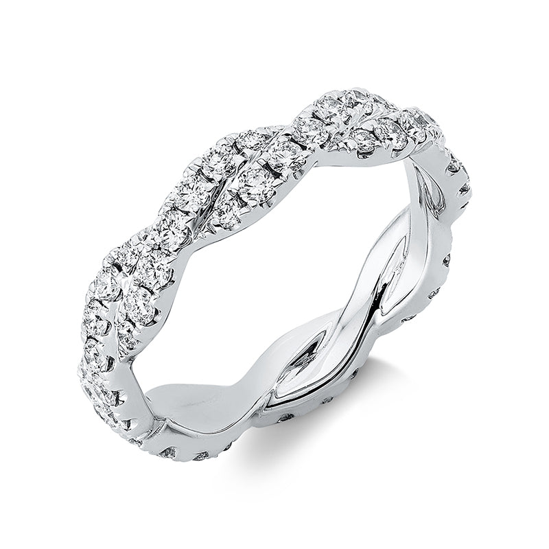 Ring 18 kt WG, 56 Brill. 1,00 ct, TW-si