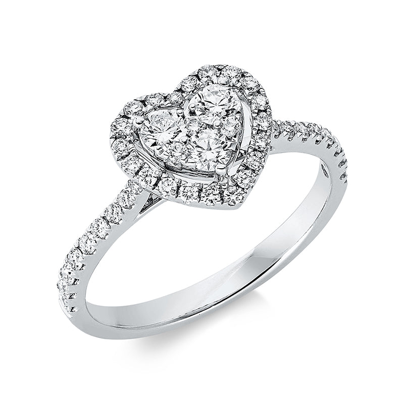 Ring 18 kt WG, 44 Brill. 0,55 ct, TW-si