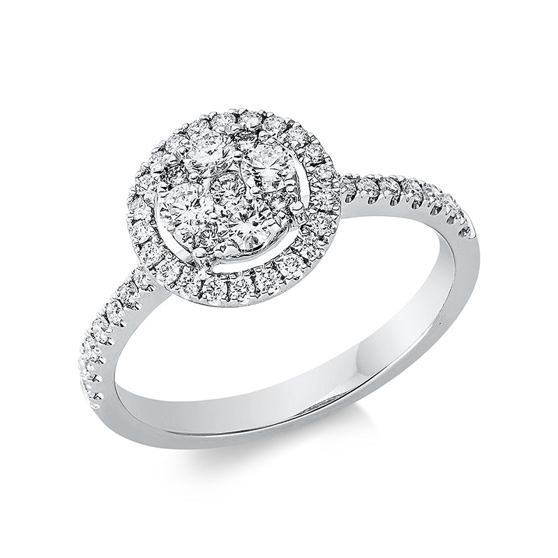 Ring 18 kt WG, 47 Brill. 0,59 ct, TW-si