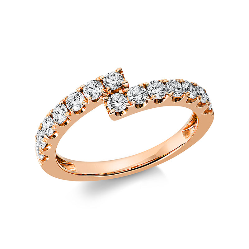Ring 18 kt RG, 14 Brill. 0,63 ct, TW-si