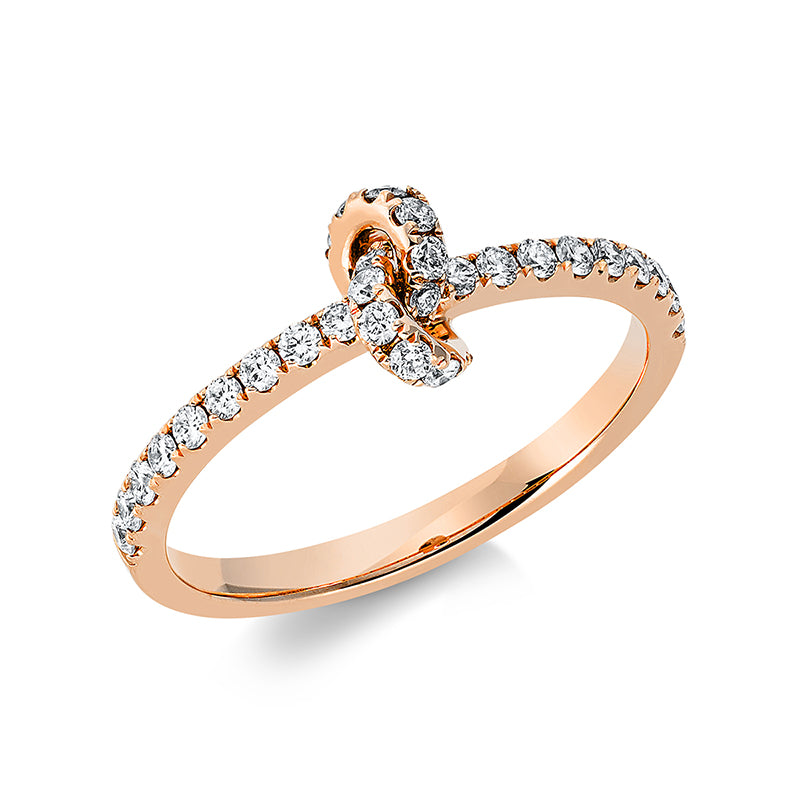 Ring 18 kt RG, 30 Brill. 0,34 ct, TW-si