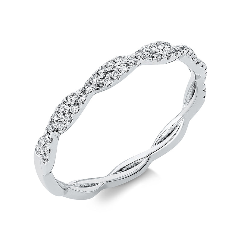 Ring 18 kt WG, 45 Brill. 0,21 ct, W-pi