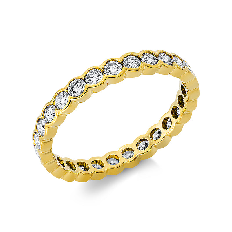 Ring 18 kt GG, 27 Brill. 1,11 ct, W-pi